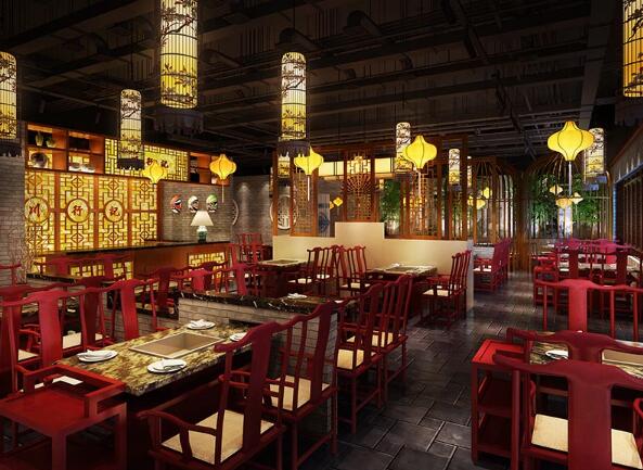 中式風格火鍋店裝修設計